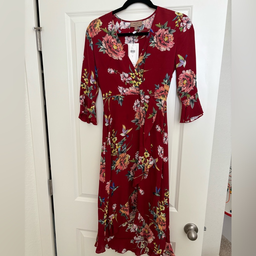 Kachel x Anthropologie red floral dress. Perfect for fall! Never worn.